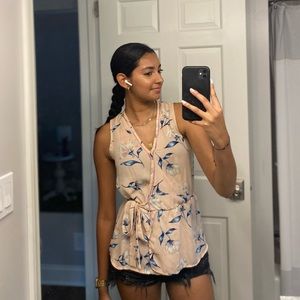 Women's Floral Side-Tie Tank Top